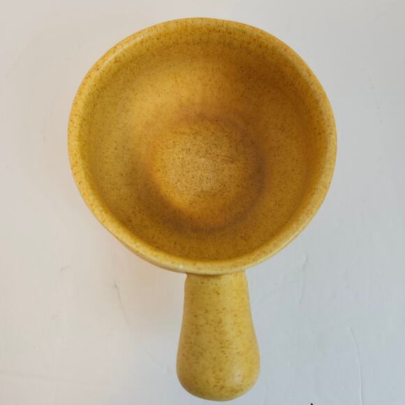 Abu Gosh Ceramics Jerusalem Bowl With Handle Yellow Pottery Israel - Picture 5 of 9